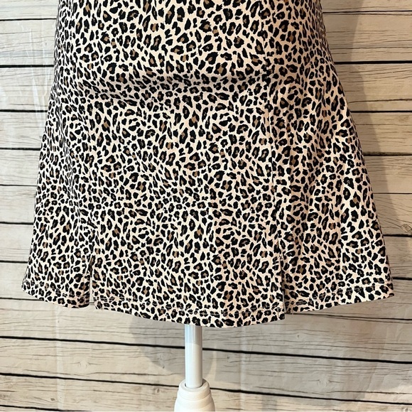 Topshop Women's Bengaline Mini Skirt in Tan Leopard Print Brown Size: 8 NWT - Picture 4 of 13